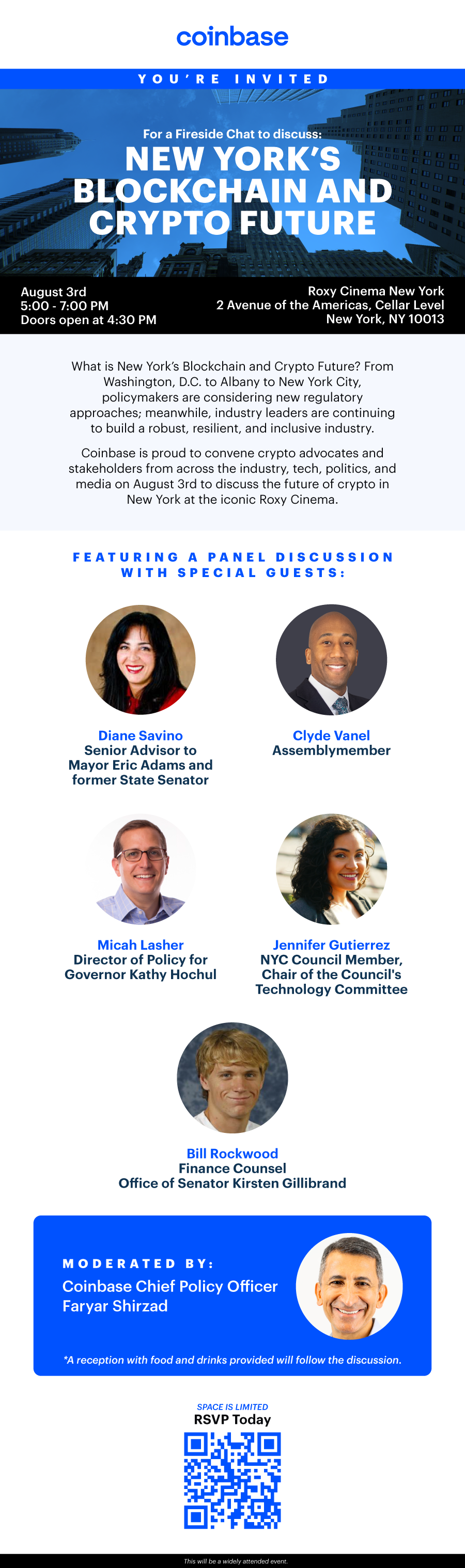 Coinbase fireside chat invite