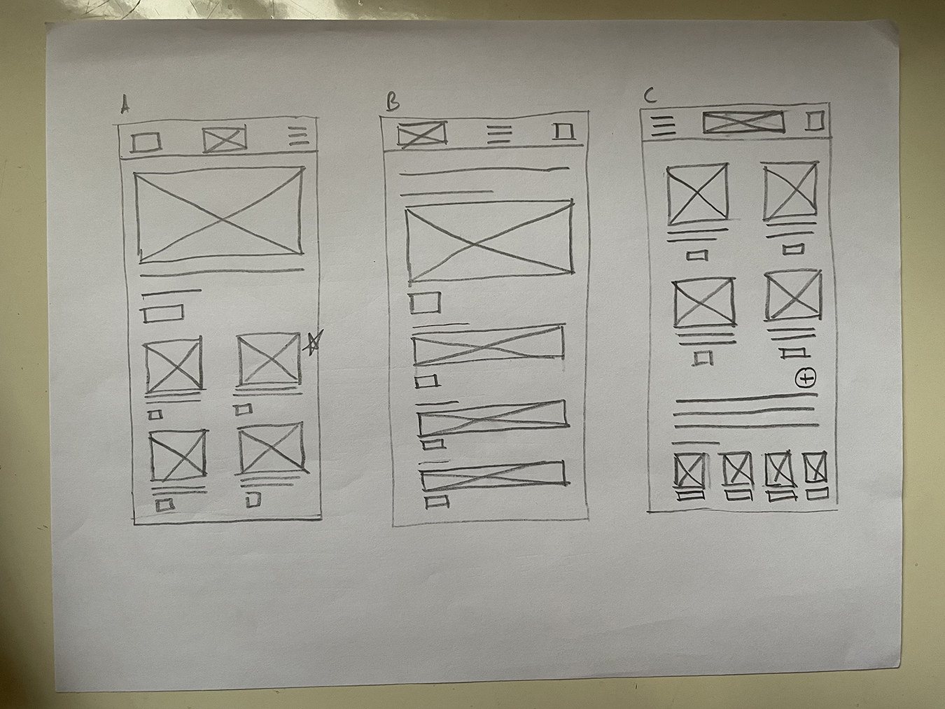 Paper Wireframes 1