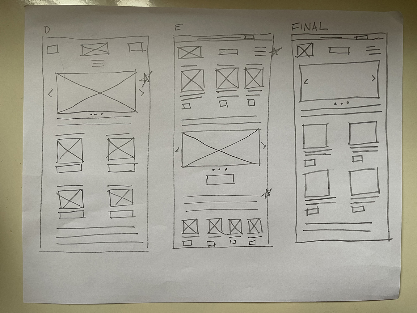 Paper Wireframes 2